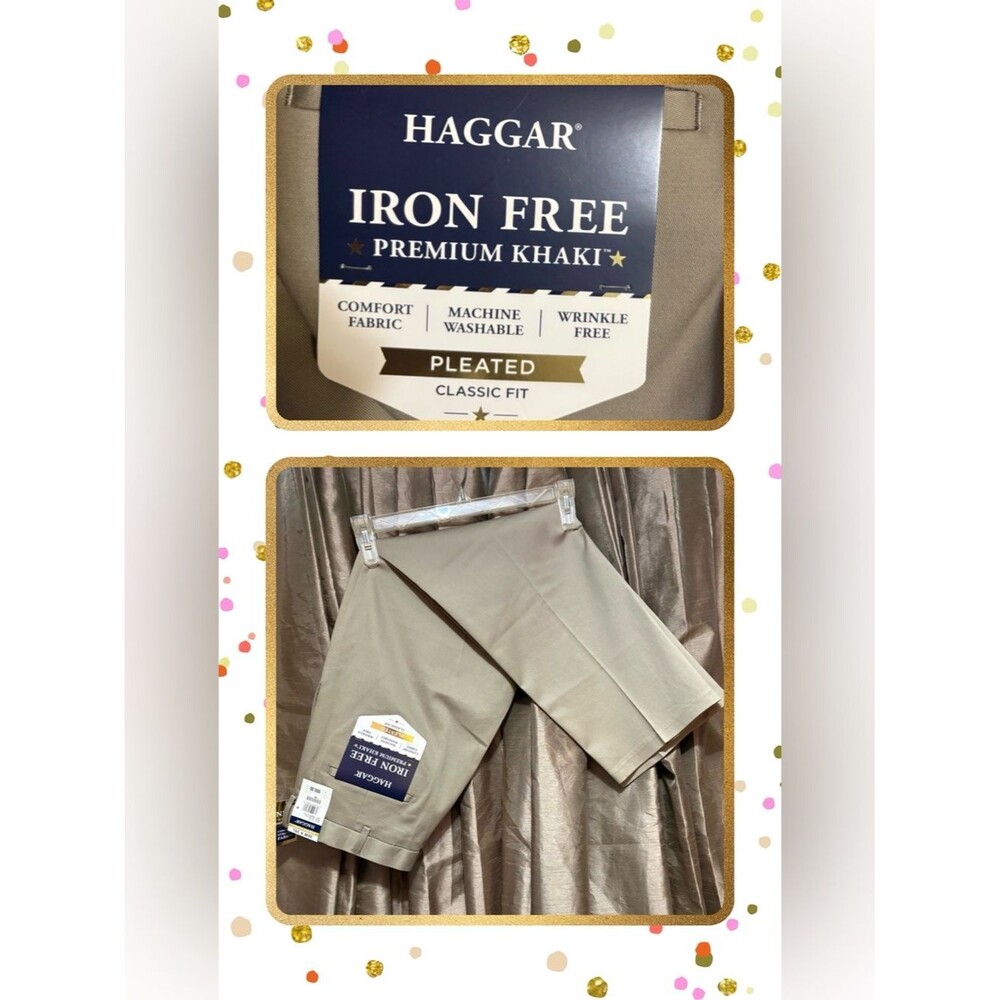 Haggar Men’s Flat Front Dress Shorts - Tan #1846